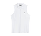 J.Lindeberg Women's Dena sleeveless golf polo with breathable stretch performance fabric and athletic fit for golf and active wear