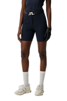 J.Lindeberg Women's Gwen Long golf shorts with breathable stretch performance fabric and extended coverage for golf and active wear