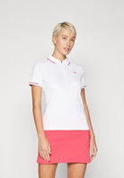 J.Lindeberg Women's Lee golf polo with breathable stretch performance fabric and athletic fit for golf and resort wear