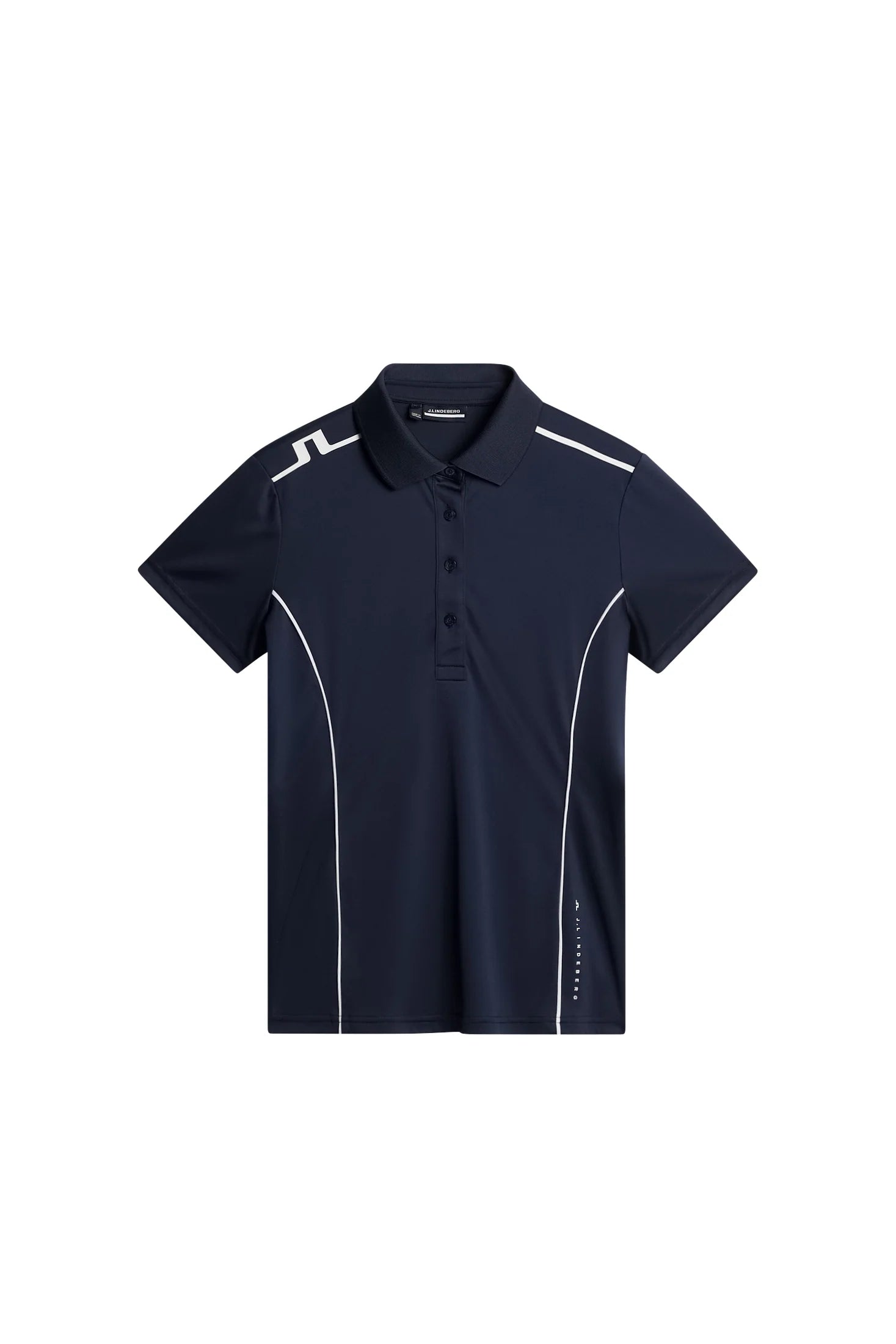 J.Lindeberg Women's Leyla golf polo with breathable stretch performance fabric and flattering athletic fit for golf and resort wear