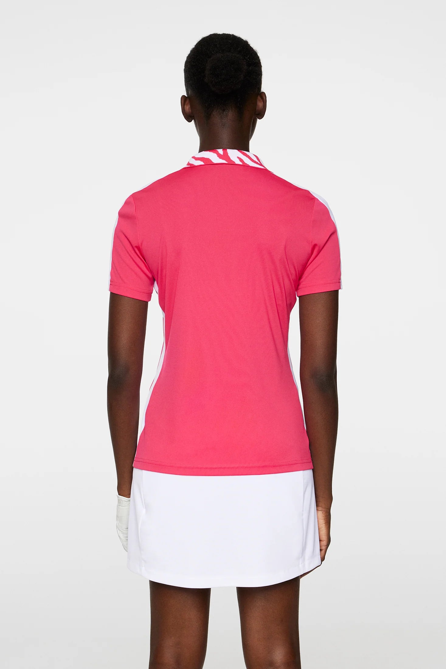 J.Lindeberg Women's Pip golf polo with breathable stretch performance fabric and athletic fit for golf and resort wear
