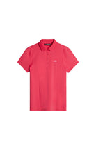 J.Lindeberg Women's Zuri golf polo with breathable stretch performance fabric and flattering athletic fit for golf and resort wear