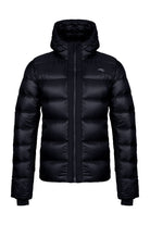 KJUS Men's FRX Blackcomb Hooded Jacket featuring lightweight synthetic insulation, four-way stretch fabric, insulated hood, and premium alpine performance.