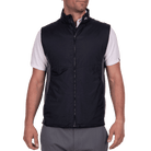 KJUS Men's Radiation Vest featuring lightweight synthetic insulation, stretch side panels, zippered pockets, and an athletic fit for skiing and winter layering.