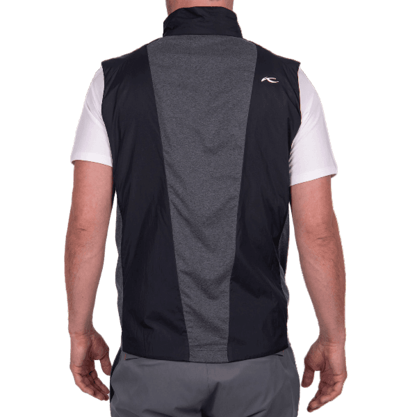 KJUS Men's Radiation Vest featuring lightweight synthetic insulation, stretch side panels, zippered pockets, and an athletic fit for skiing and winter layering.