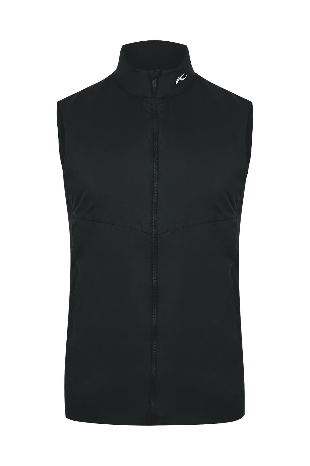 KJUS Men's Radiation Vest featuring lightweight synthetic insulation, stretch side panels, zippered pockets, and an athletic fit for skiing and winter layering.