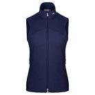 KJUS Women's Radiation Vest featuring lightweight synthetic insulation, stretch side panels, zippered pockets, and a women's-specific fit for skiing and winter layering.
