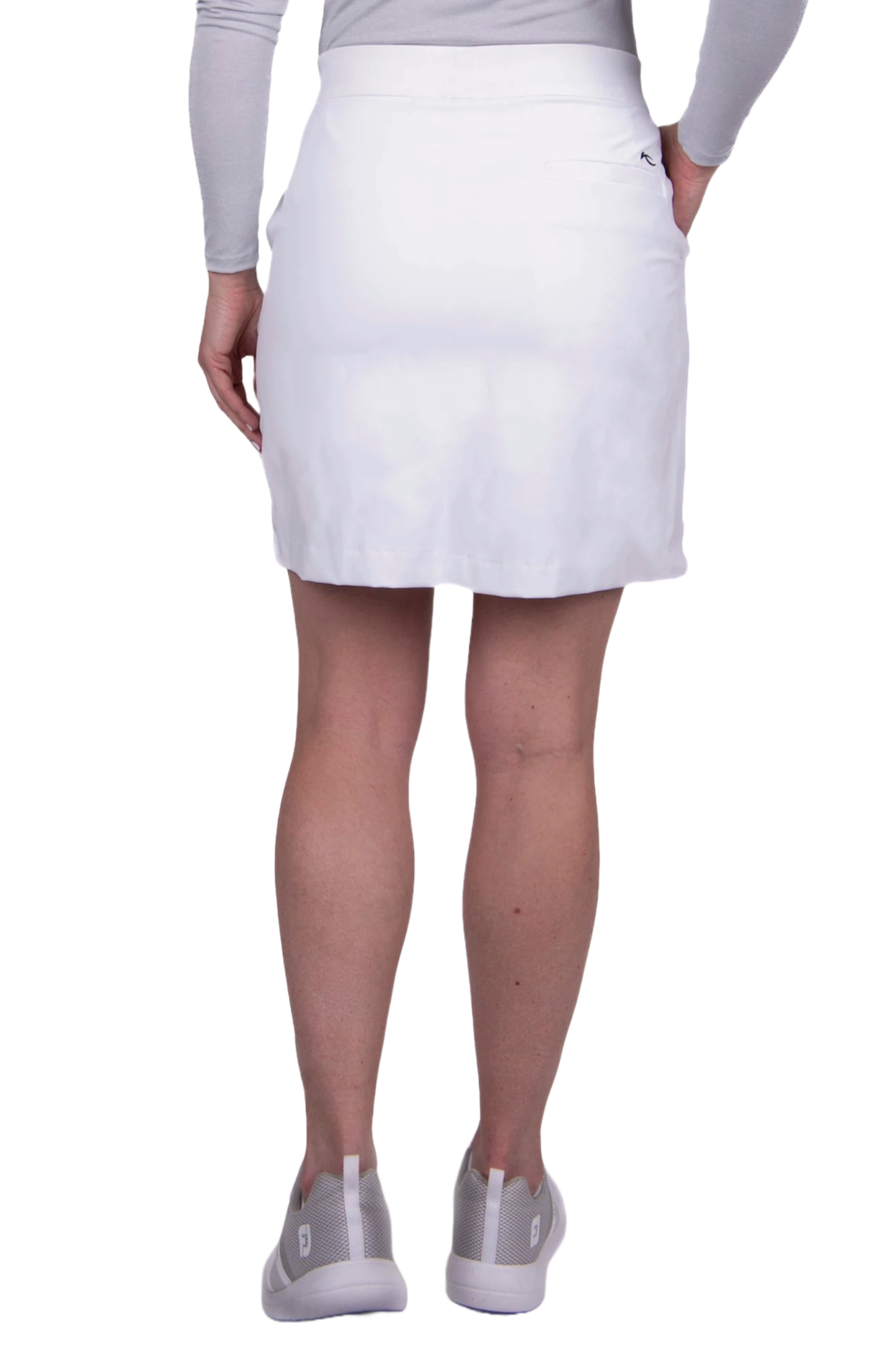 KJUS Women's Susi 16-inch golf skort with built-in shorts and four-way stretch performance fabric for golf and active wear