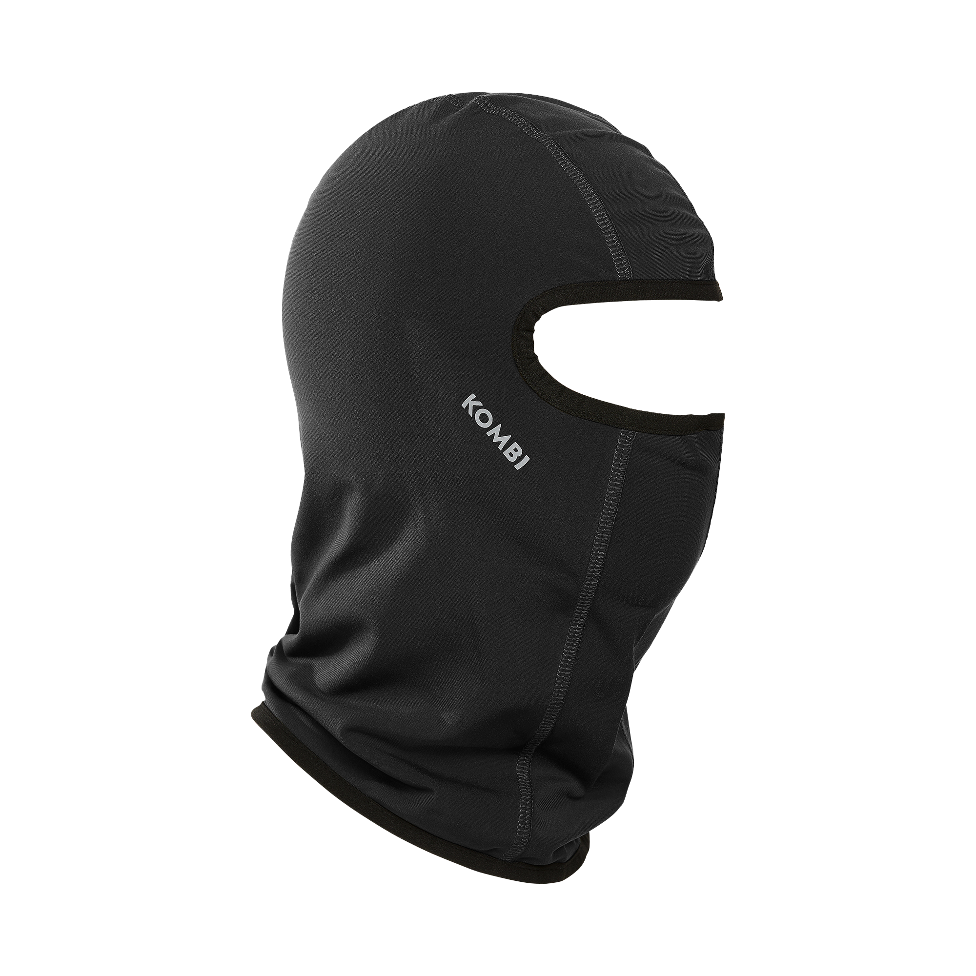 Kombi P3 JR Balaclava featuring breathable stretch fabric, full head and neck coverage, moisture-wicking performance, and a junior-specific fit for winter sports.