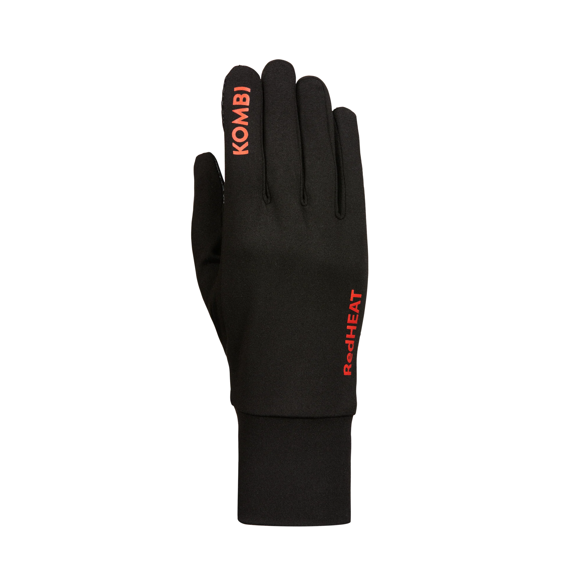 Kombi RedHEAT PRO Men's Glove Liners featuring lightweight stretch fabric, touchscreen-compatible fingertips, moisture-wicking performance, and RedHEAT PRO warmth.