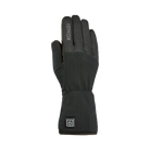 Kombi Warm-Up Heated Glove Liners featuring rechargeable battery-powered heating, stretch performance fabric, adjustable heat settings, and a low-profile fit for winter activities.
