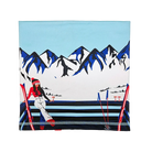 Front view of the Krimson Klover Apres Anyone Neck Gaiter featuring a four-way stretch recycled polyester blend, brushed fleece interior lining, seamless finish, and custom resort graphic print.
