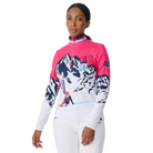 Front view of the Krimson Klover Women’s Gondola Sweater featuring a mid-weight ECOVERO™ viscose blend knit, crew neck, custom jacquard graphic print, and ribbed collar, cuffs, and hem.