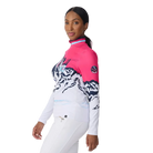 Side view of the Krimson Klover Women’s Gondola Sweater featuring a mid-weight ECOVERO™ viscose blend knit, crew neck, custom jacquard graphic print, and ribbed collar, cuffs, and hem.