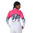 Rear view of the Krimson Klover Women’s Gondola Sweater featuring a mid-weight ECOVERO™ viscose blend knit, crew neck, custom jacquard graphic print, and ribbed collar, cuffs, and hem.