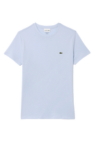 Lacoste Men's Crew Neck Pima Cotton Jersey T-Shirt featuring premium Pima cotton, soft breathable comfort, and signature crocodile branding.