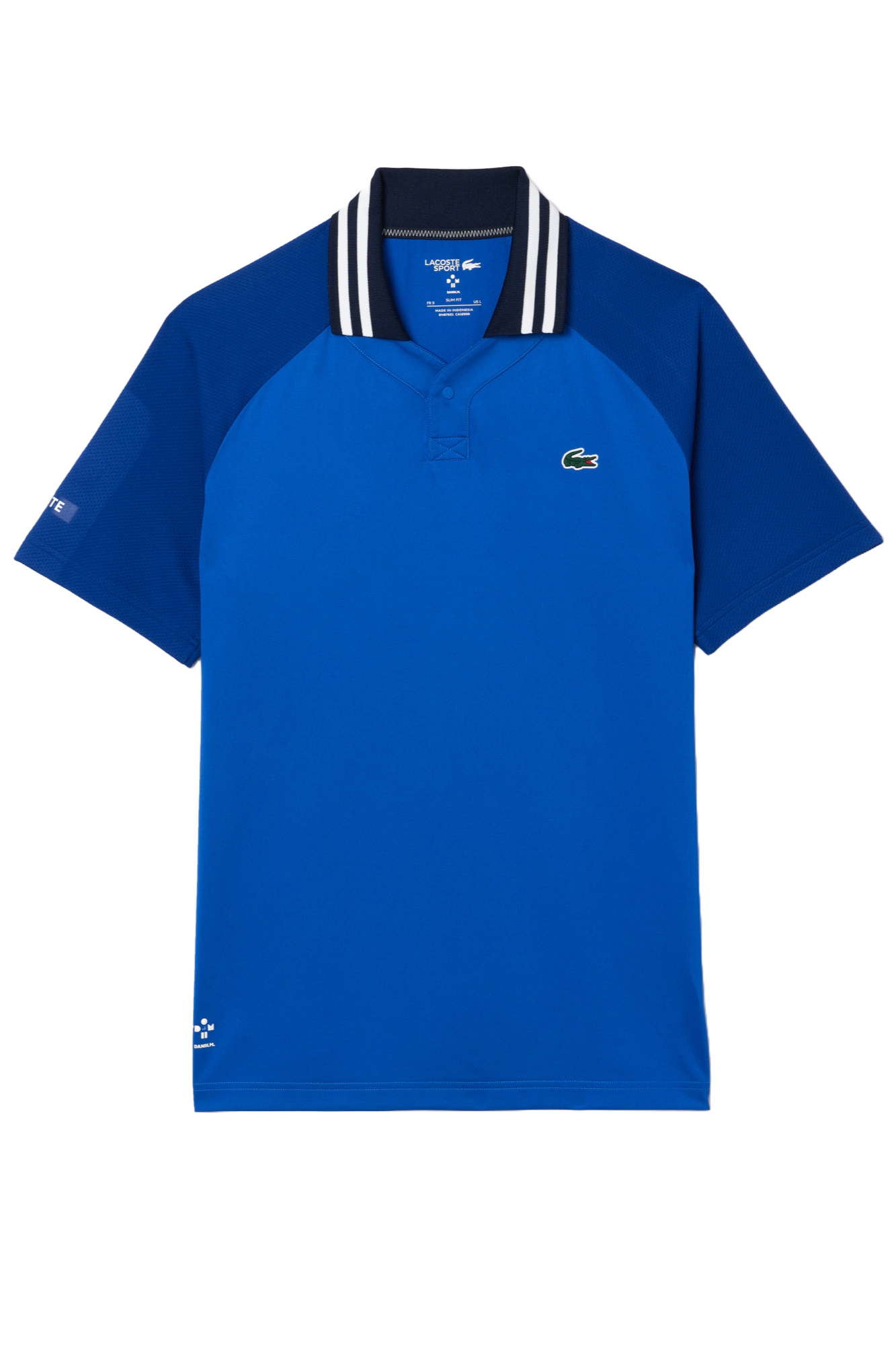 Lacoste Men's x Daniil Medvedev Ultra-Dry Tennis Polo featuring moisture-wicking performance fabric, athletic fit, and signature collection detailing.