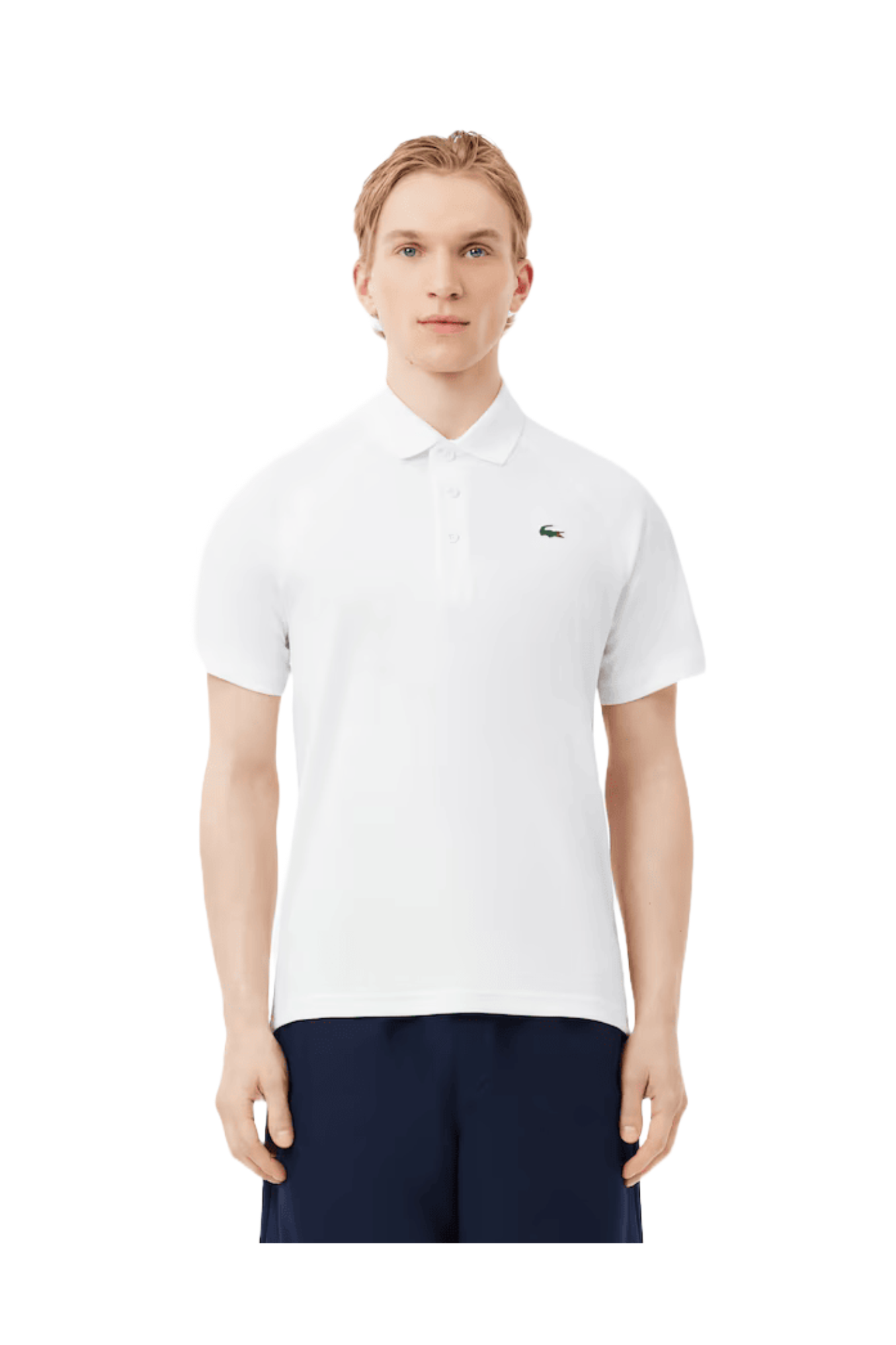 Lacoste Men's Sport Abrasion-Resistant Interlock Polo featuring durable interlock fabric, breathable comfort, athletic fit, and crocodile branding.