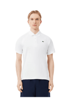 Lacoste Men's Sport Abrasion-Resistant Interlock Polo featuring durable interlock fabric, breathable comfort, athletic fit, and crocodile branding.