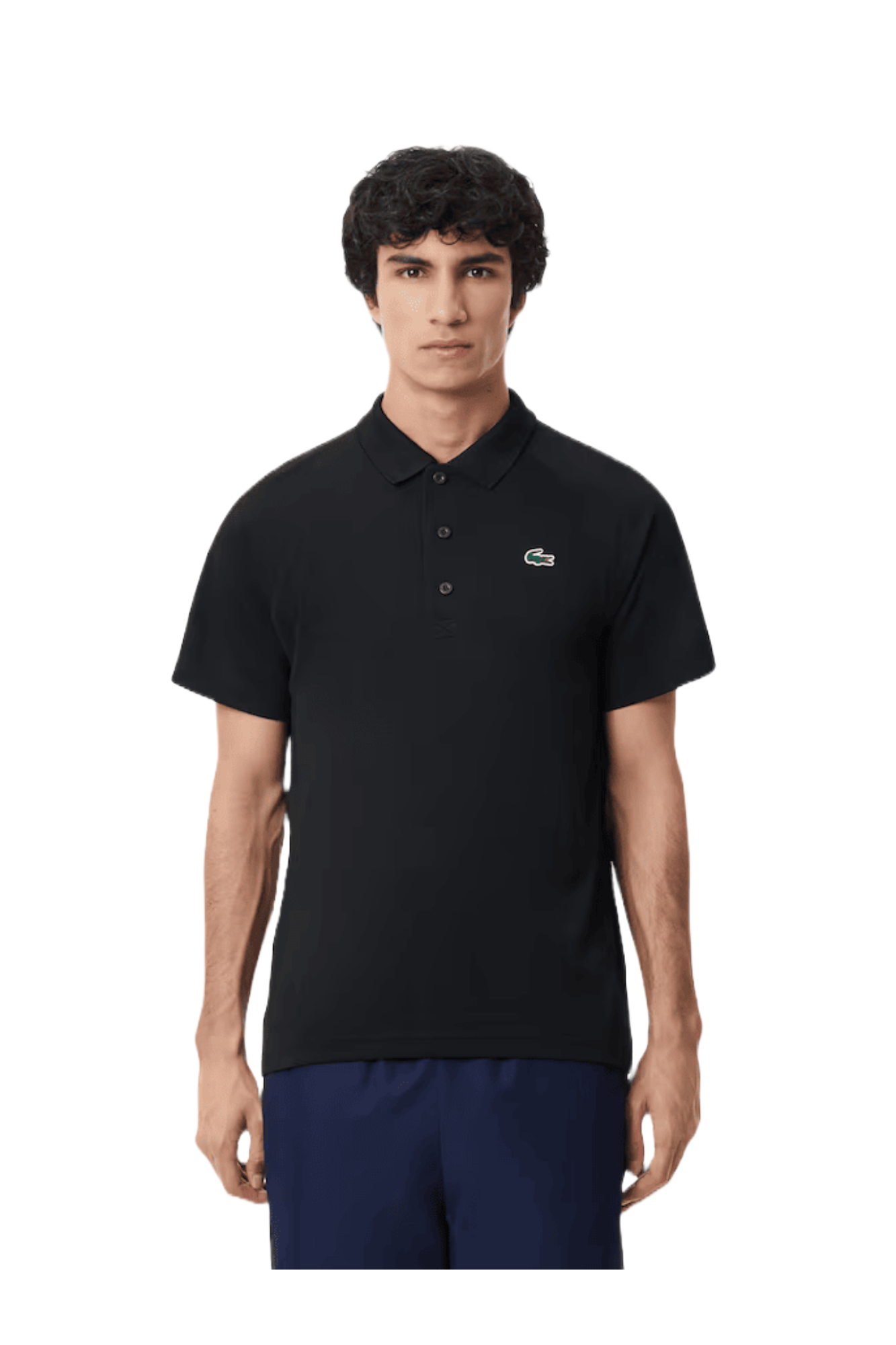 Lacoste Men's Sport Abrasion-Resistant Interlock Polo featuring durable interlock fabric, breathable comfort, athletic fit, and crocodile branding.
