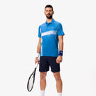 Lacoste Men's Tennis x Novak Djokovic On-Court Polo featuring breathable performance fabric, athletic fit, and signature collection detailing.