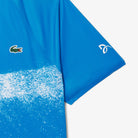 Lacoste Men's Tennis x Novak Djokovic On-Court Polo featuring breathable performance fabric, athletic fit, and signature collection detailing.