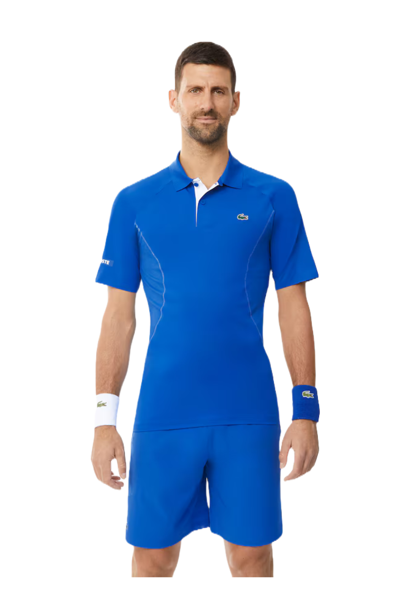 Lacoste Men's Tennis x Novak Djokovic Shorts featuring lightweight performance fabric, athletic fit, side pockets, and signature collection styling.