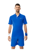 Lacoste Men's Tennis x Novak Djokovic Shorts featuring lightweight performance fabric, athletic fit, side pockets, and signature collection styling.