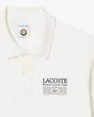 Lacoste Men's Tennis Polo with Ribbed Collar featuring lightweight performance fabric, breathable comfort, and embroidered crocodile branding.