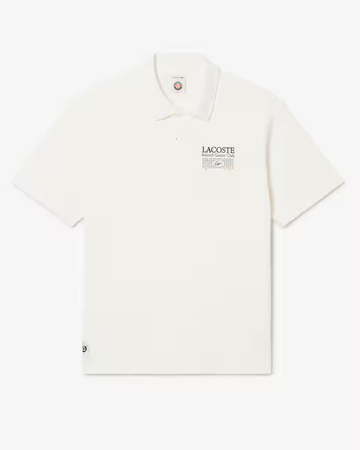Lacoste Men's Tennis Polo with Ribbed Collar featuring lightweight performance fabric, breathable comfort, and embroidered crocodile branding.