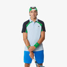 Lacoste Men's Ultra Dry Colorblock Tennis Polo featuring moisture-wicking performance fabric, colorblock detailing, athletic fit, and crocodile branding.