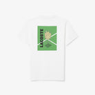 Lacoste Men's Ultra Dry Printed Tennis Tee featuring moisture-wicking performance fabric, printed graphics, and breathable athletic comfort.