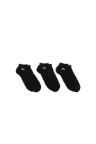 Lacoste Sport Low-Cut Socks 3-Pack featuring a low-profile design, breathable comfort, reinforced durability, and signature crocodile branding.