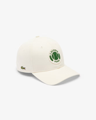 Lacoste Unisex Adjustable Twill Cap featuring durable twill fabric, an adjustable fit, curved brim, and embroidered crocodile logo.