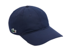 Lacoste Unisex Sport Lightweight Tennis Cap featuring lightweight performance fabric, an adjustable fit, curved brim, and crocodile branding.