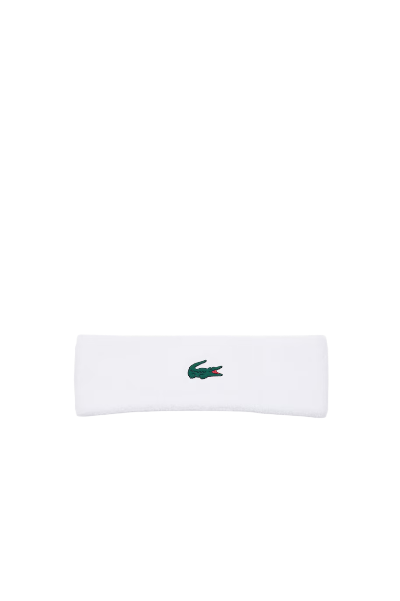 Lacoste Unisex Stretch Cotton Jersey Wristbands featuring soft absorbent fabric, flexible fit, and embroidered crocodile branding.