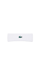 Lacoste Unisex Stretch Cotton Jersey Wristbands featuring soft absorbent fabric, flexible fit, and embroidered crocodile branding.