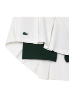 Lacoste Women's Piqué Sport Skirt with Built-In Tennis Shorts featuring breathable piqué fabric, integrated shorts, athletic fit, and crocodile branding.