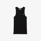 Lacoste Women's Slim Fit Cotton golf tank with breathable cotton fabric, sleeveless design, and classic crocodile logo for golf wear