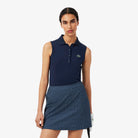 Lacoste Women's Slim Fit UV Protect Stretch golf polo with breathable stretch fabric and UV protection for golf and outdoor activities