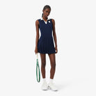 Lacoste Women's Ultra Dry Heritage Dress featuring moisture-wicking performance fabric, heritage-inspired styling, and crocodile branding.