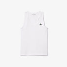 Lacoste Women's Ultra Dry Ribbed Knit golf tank with breathable moisture-wicking fabric and ribbed texture for golf and active wear