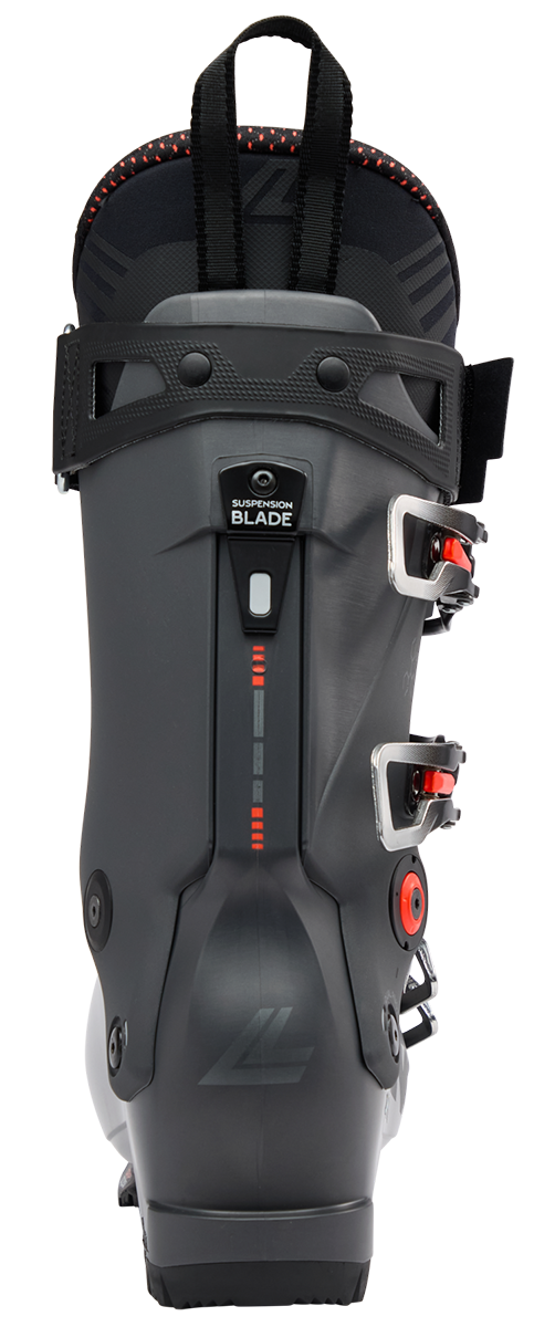 Lange Shadow 120 HV Ski Boots 2027 featuring a high-volume fit, 120 flex, Dual Pivot technology, and Suspension Blade construction.