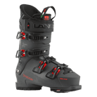 A pair of Lange Shadow 120 MV ski boots in gray color with red buckles, designed for all-mountain skiing.