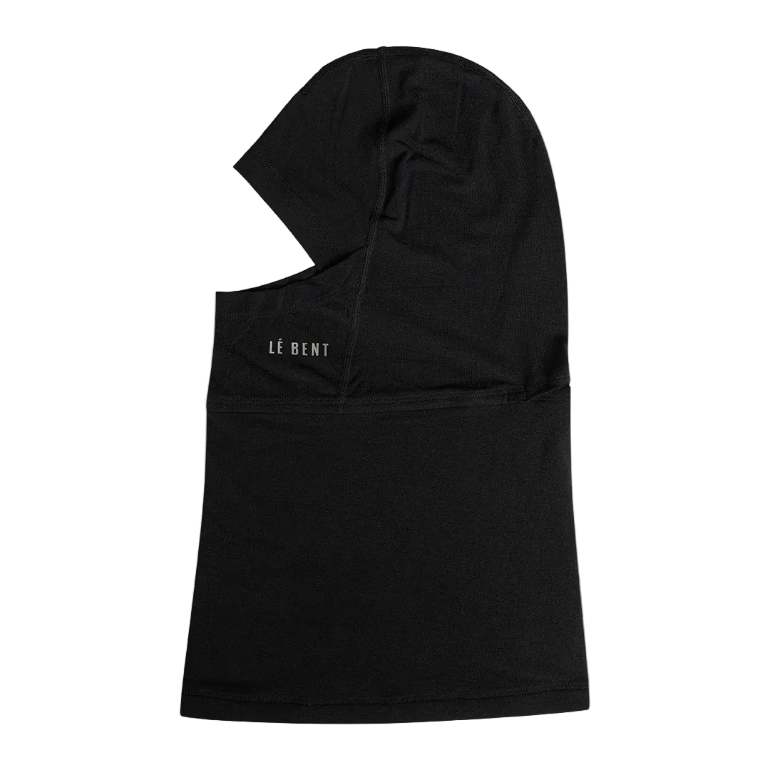 Front view of the Le Bent Double Up Midweight Balaclava featuring a dual-layer Merino wool and bamboo rayon blend, drop-chin hinge, and low-profile flatlock seams.