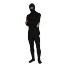 Front view of the Le Bent Lightweight Balaclava featuring a Merino wool and bamboo rayon blend, drop-chin hinge, mesh mouth ventilation port, and low-profile flatlock seams.