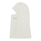Front view of the Le Bent Lightweight Balaclava featuring a Merino wool and bamboo rayon blend, drop-chin hinge, mesh mouth ventilation port, and low-profile flatlock seams.