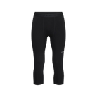 A pair of black Le Bent Men's Core Midweight 3/4 Baselayer Bottoms that are made from a bamboo and merino wool blend.