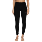 A pair of black Le Bent Women's Core Midweight Baselayer Bottoms that are made from a bamboo and merino wool blend.