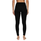 A pair of black Le Bent Women's Core Midweight Baselayer Bottoms that are made from a bamboo and merino wool blend.